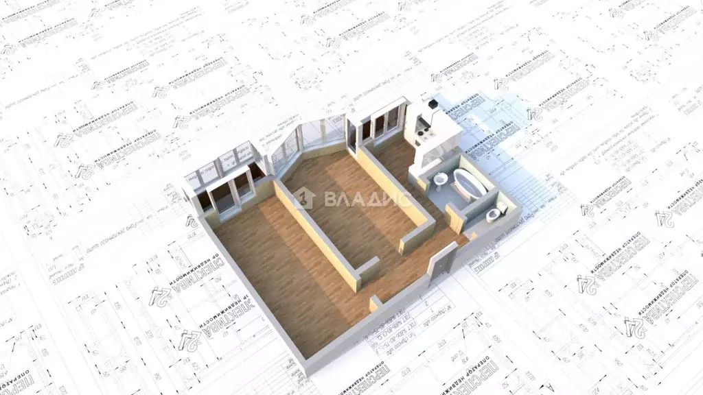 2-к кв. Иркутская область, Ангарск 192-й кв-л, 1 (53.1 м) - Фото 2