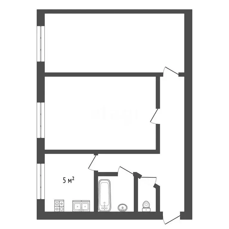 2-комнатная квартира: Гатчина, Соборная улица, 34 (45 м) - Фото 1