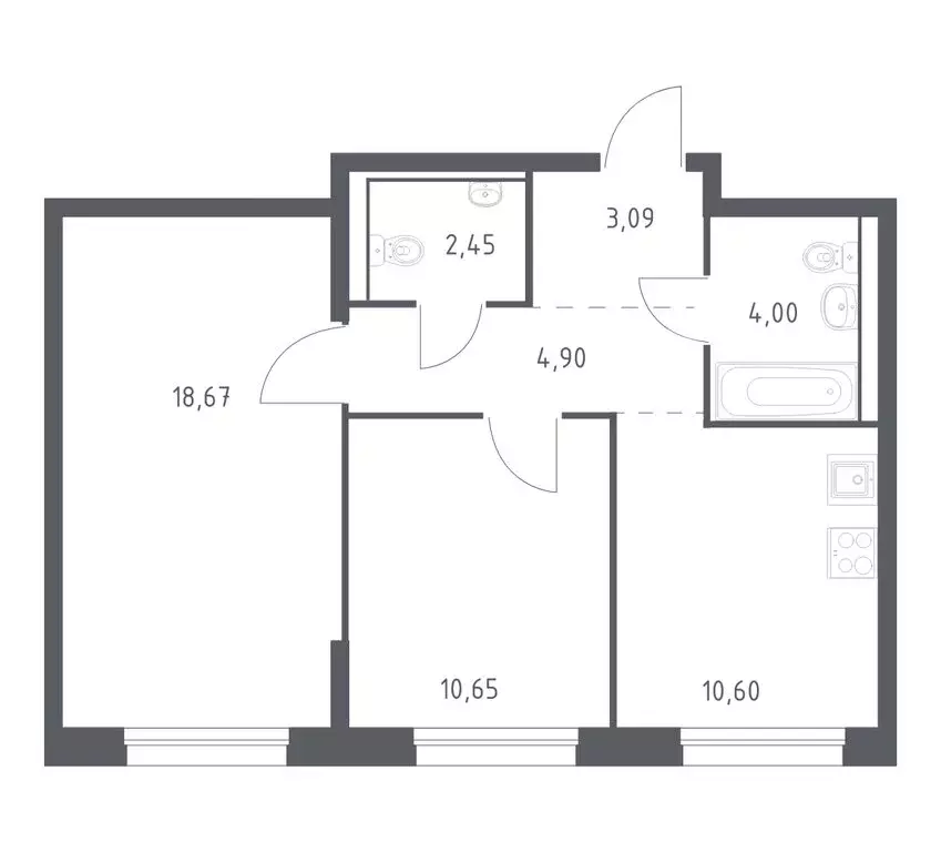 2-комнатная квартира: Владивосток, Первореченский район, микрорайон ... - Фото 1