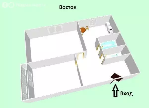 2-комнатная квартира: Анива, улица Ленина, 37 (43.5 м) - Фото 1