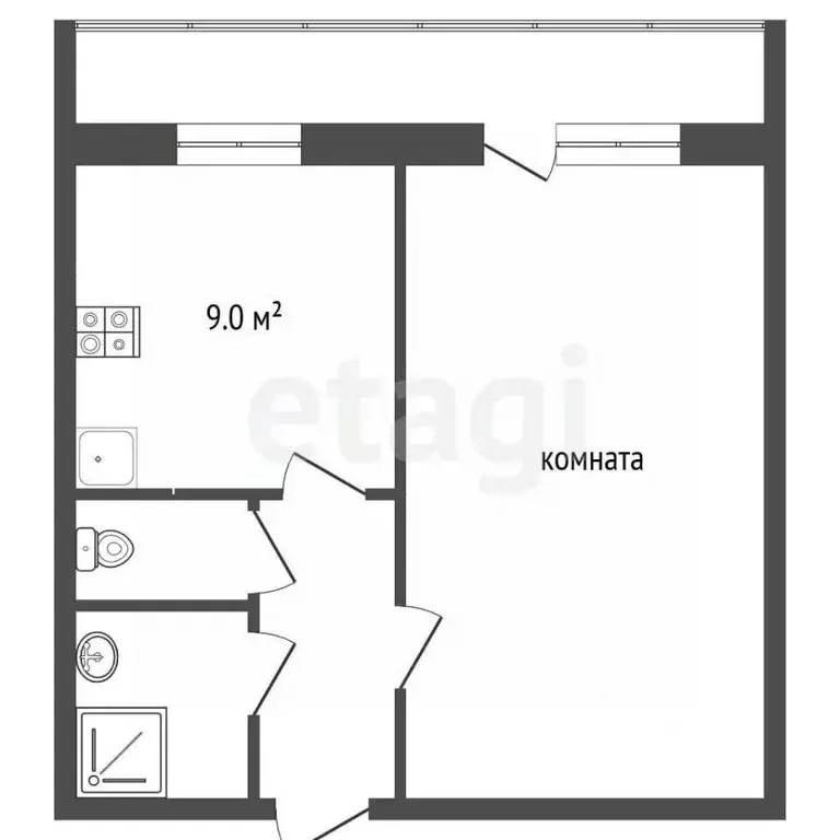 1-к кв. Псковская область, Печоры Юрьевская ул., 57 (32.9 м) - Фото 2