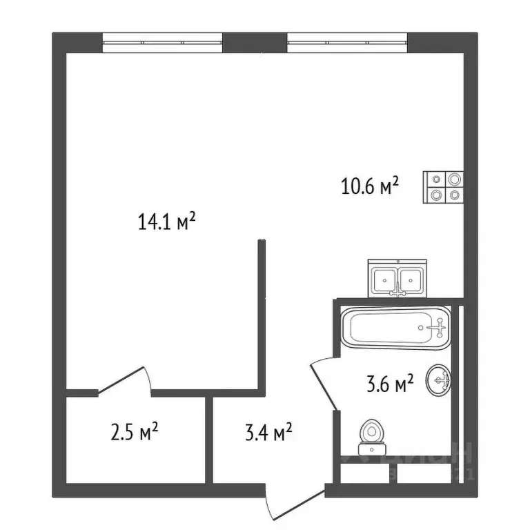 1-к кв. Москва проезд Стройкомбината, 1 (33.6 м) - Фото 1