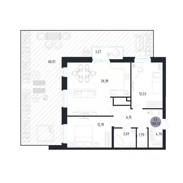 2-к кв. Тульская область, Тула ул. Сурикова, 22 (130.5 м) - Фото 0