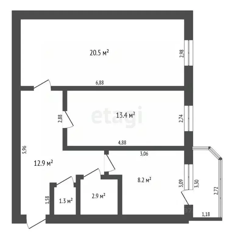 2-к кв. Амурская область, Благовещенск ул. Горького, 64 (60.3 м) - Фото 1