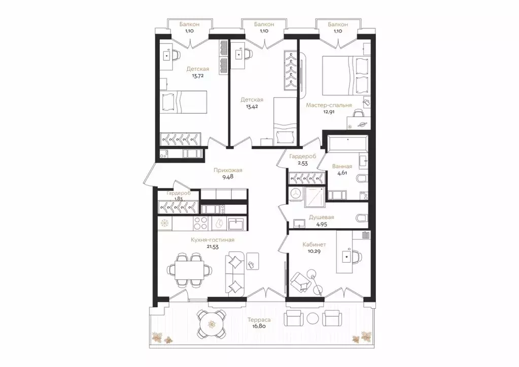 3-к кв. Санкт-Петербург ул. Профессора Попова, 38 (101.3 м) - Фото 0