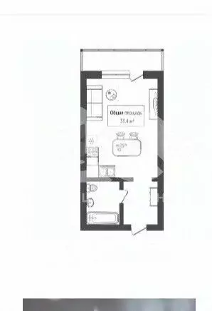 Студия Новосибирская область, Новосибирск ул. Виктора Уса, 4 (33.4 м) - Фото 2