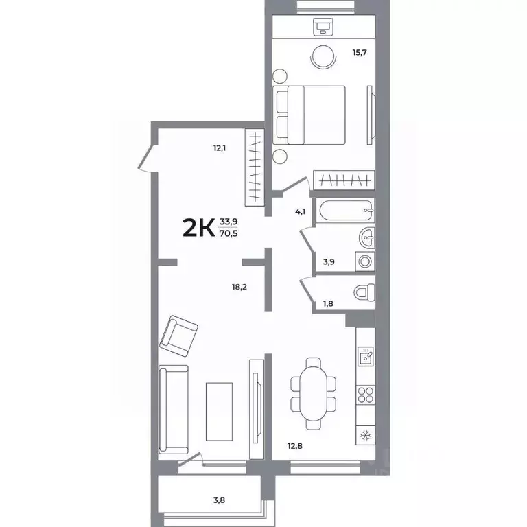 2-к кв. Новосибирская область, Новосибирск Беловежский мкр,  (71.6 м) - Фото 0