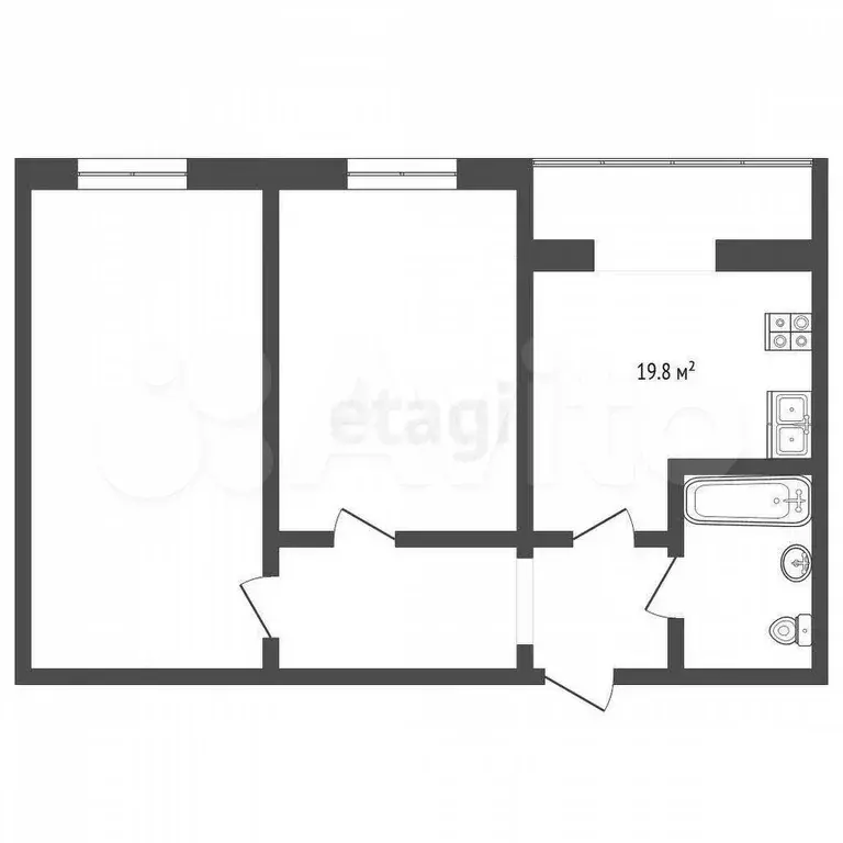 2-к. квартира, 73,8 м, 4/5 эт. - Фото 0