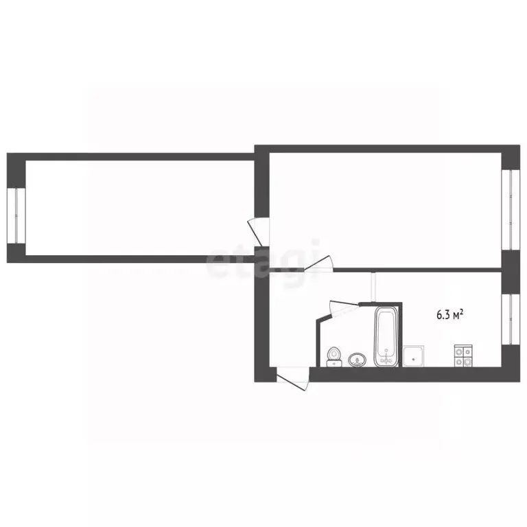 2-к кв. Крым, Саки ул. Строительная (43.7 м) - Фото 0