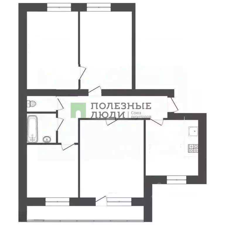 4-к кв. Томская область, Томск ул. Елизаровых, 52 (72.4 м) - Фото 2