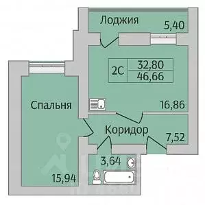 2-к кв. Новосибирская область, Новосибирск ул. Юности, 9 (46.66 м) - Фото 0