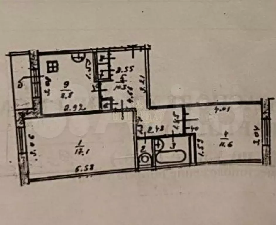 2-к. квартира, 52 м, 1/5 эт. - Фото 0