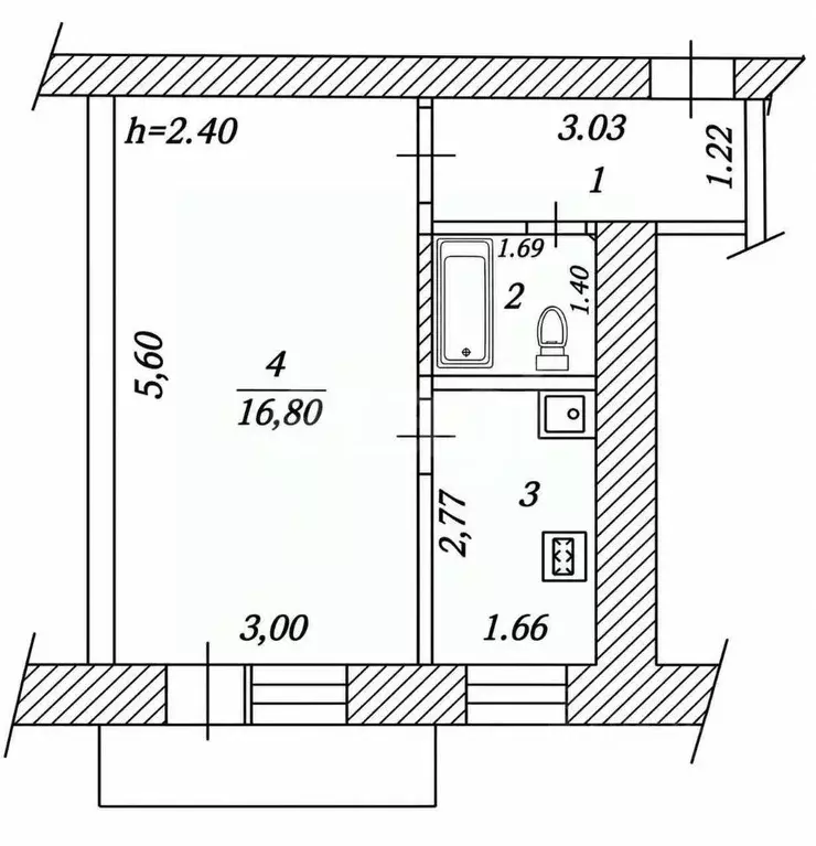 1-к кв. Чувашия, Чебоксары ул. Патриса Лумумбы, 13 (27.0 м) - Фото 2