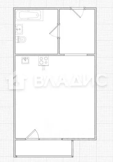Студия Иркутская область, Иркутск ул. Баумана, 271/2 (30.0 м) - Фото 2