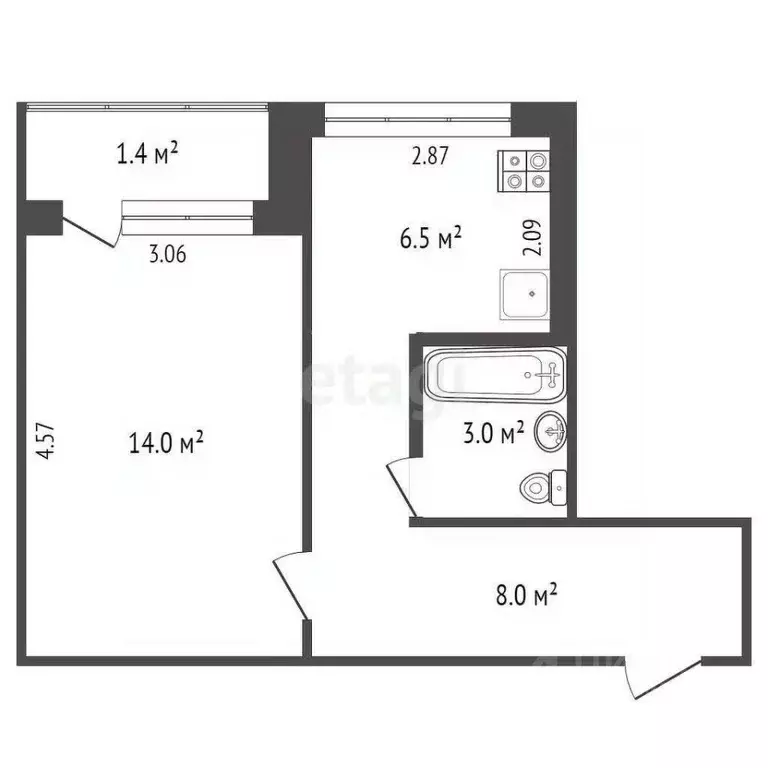 1-к кв. Мордовия, Саранск Гожувская ул., 24 (33.0 м) - Фото 1