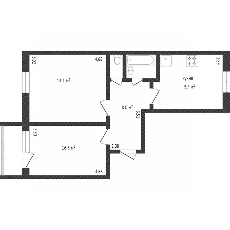 2-к кв. Коми, Сыктывкар Тентюковская ул., 151 (52.0 м) - Фото 1