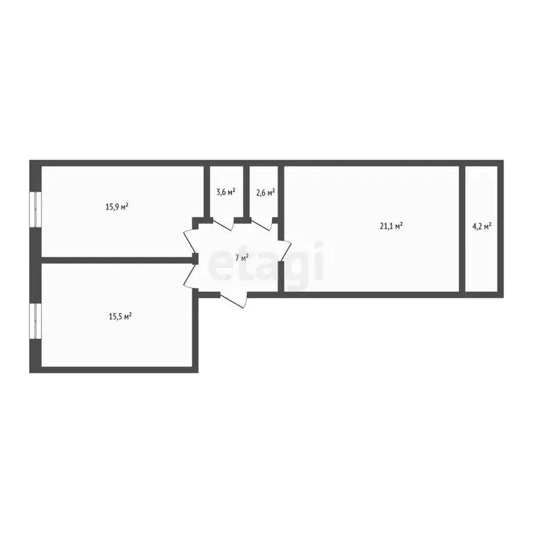 2-комнатная квартира: территория Цемдолина, улица Ф.Я. Бурсака, 82 (67 ... - Фото 0
