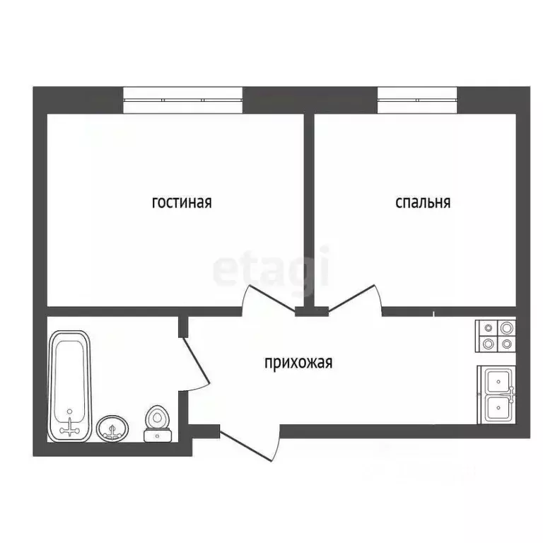 2-к кв. Ставропольский край, Пятигорск ул. Орджоникидзе (37.9 м) - Фото 2