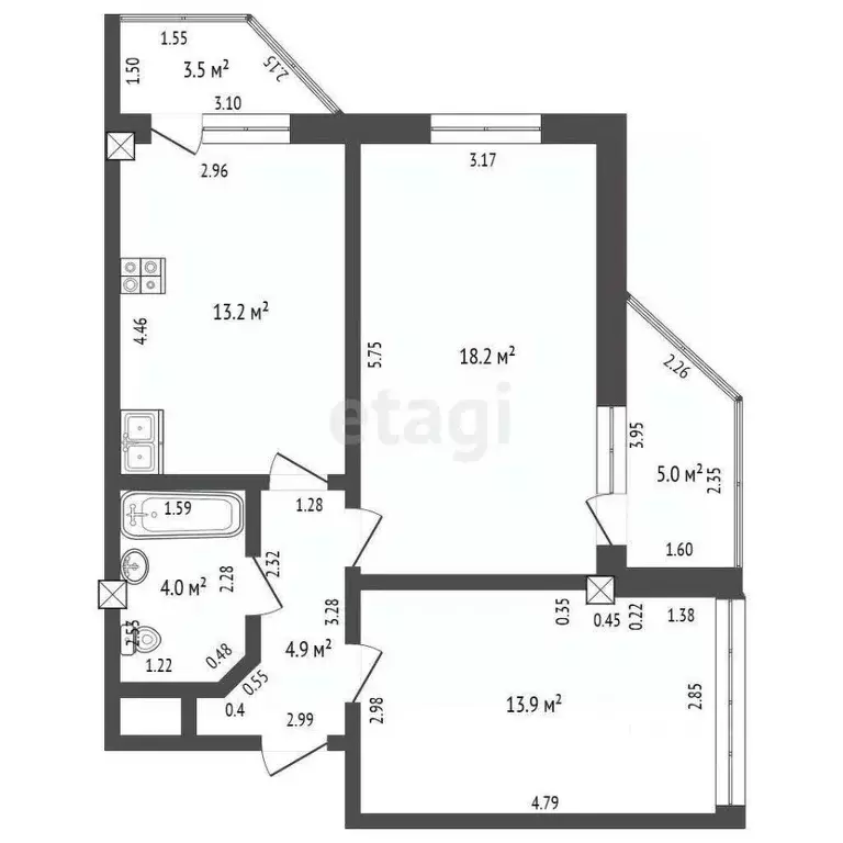 2-к кв. Краснодарский край, Геленджик Крымская ул., 22к14 (54.2 м) - Фото 2