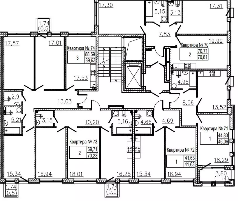 3-к кв. Санкт-Петербург ул. Чапаева, 17к2 (90.6 м) - Фото 1