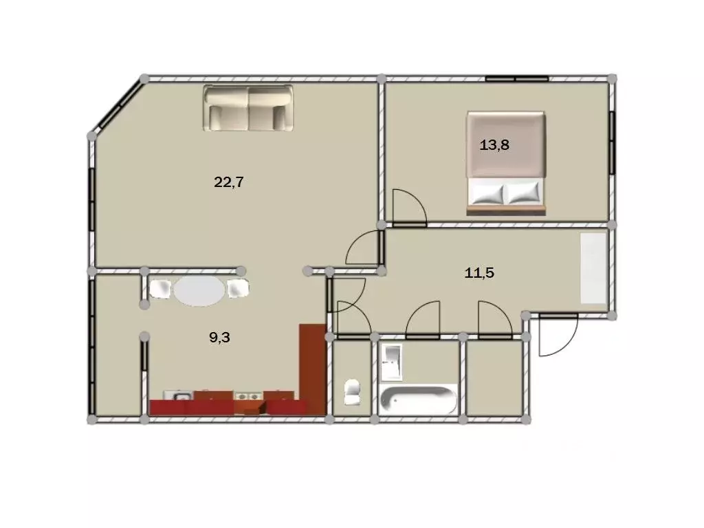 2-к кв. Ленинградская область, Сертолово Всеволожский район, ул. ... - Фото 2