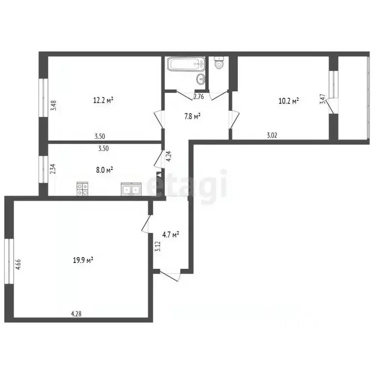 3-к кв. Крым, Ленино пгт ул. Энгельса, 15 (66.7 м) - Фото 2