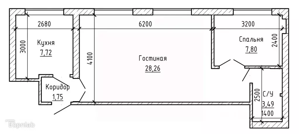 2-к кв. Кабардино-Балкария, Нальчик ул. Осипенко (48.4 м) - Фото 2
