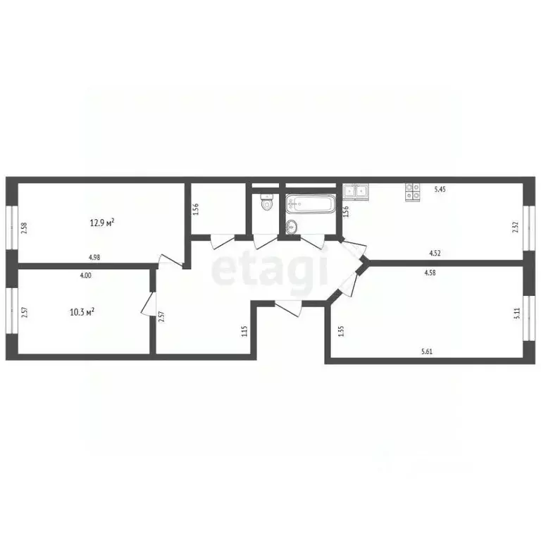 3-к кв. Ямало-Ненецкий АО, Новый Уренгой просп. Мира, 22к4 (73.4 м) - Фото 1