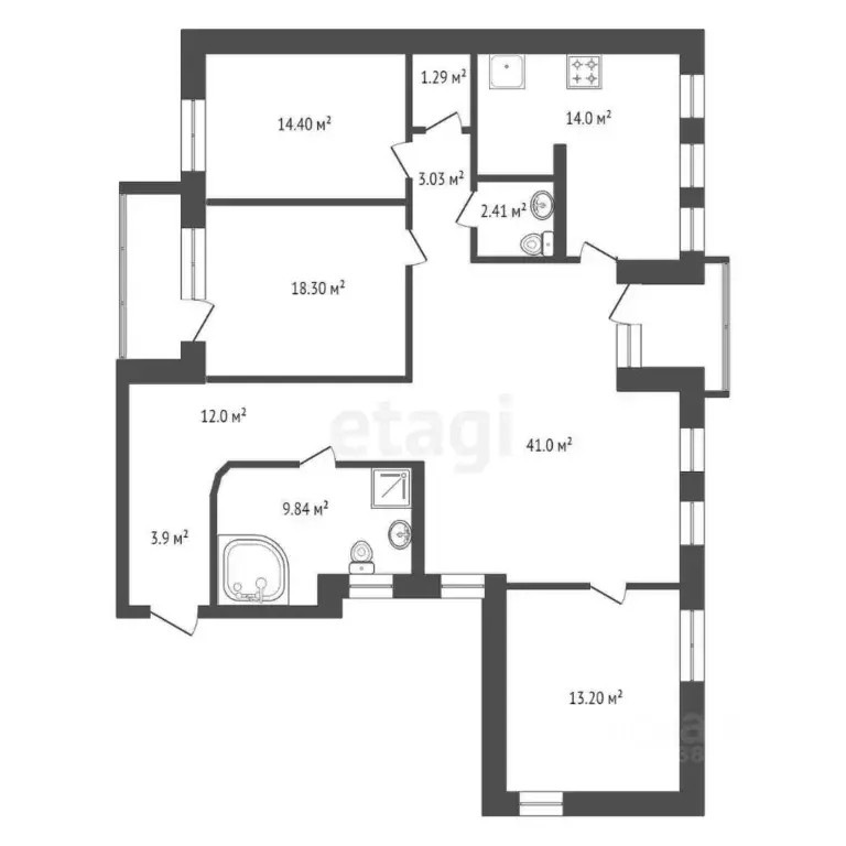 4-к кв. Красноярский край, Красноярск ул. Горького, 20 (124.7 м) - Фото 2