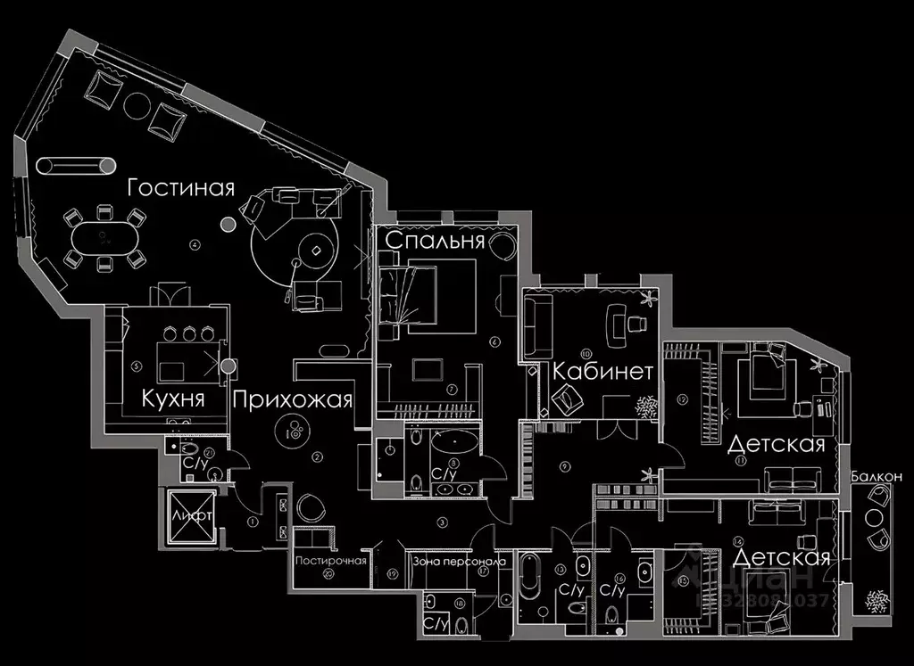 6-к кв. Санкт-Петербург Ждановская ул., 45 (318.3 м) - Фото 2