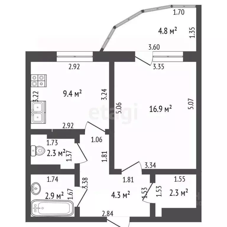 1-к кв. Орловская область, Орел ул. Гагарина, 75 (39.7 м) - Фото 1