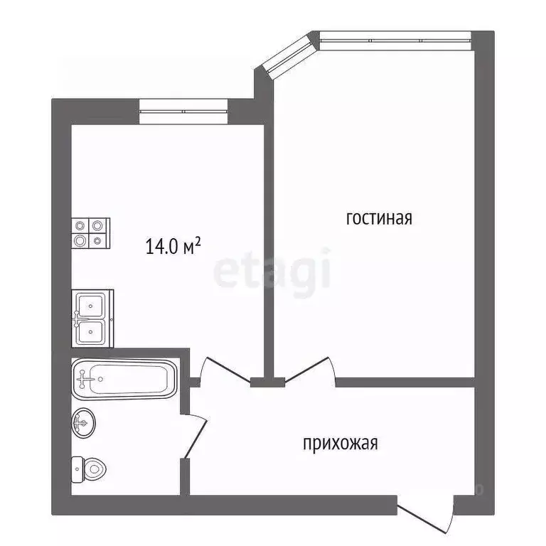 1-к кв. Ярославская область, Ярославль Приозерная ул., 2 (48.2 м) - Фото 1
