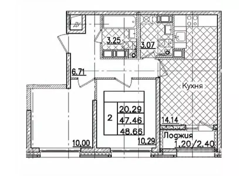 2-к кв. Санкт-Петербург Полюстровский просп., 75 (48.66 м) - Фото 1