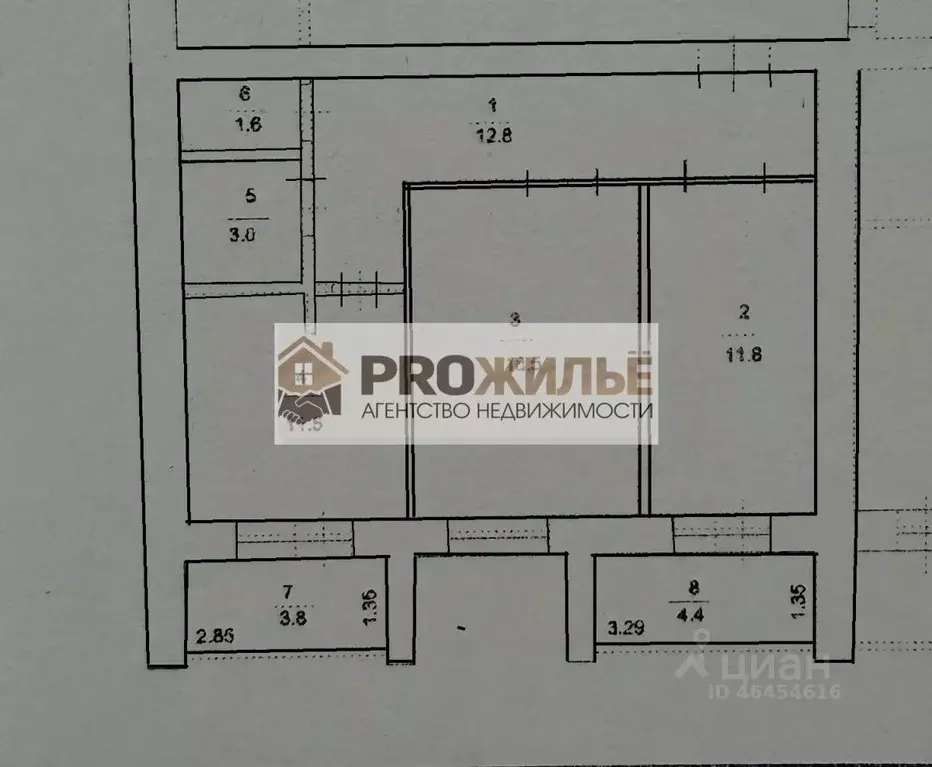 2-к кв. Башкортостан, Белебей ул. Травницкого, 4/1 (57.2 м) - Фото 2