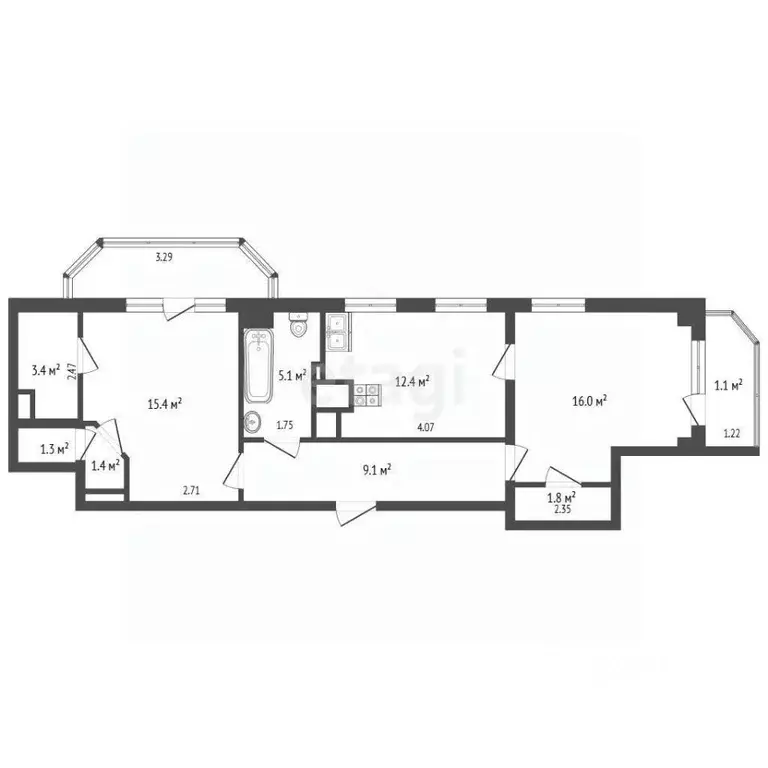 2-к кв. Калининградская область, Калининград ул. Космонавта Леонова, ... - Фото 2