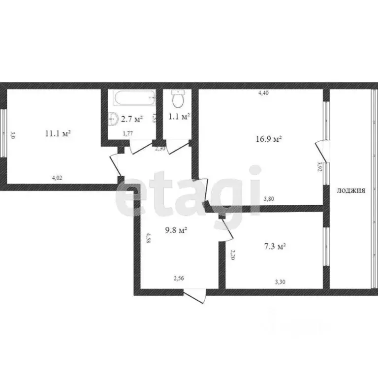 2-к кв. Амурская область, с. Тамбовка ул. Калининская, 63 (50.0 м) - Фото 1