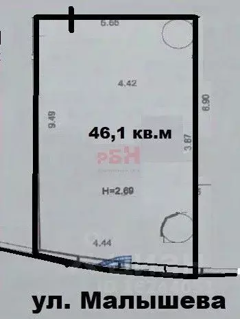 Офис в Свердловская область, Екатеринбург ул. Малышева, 51 (46 м) - Фото 2