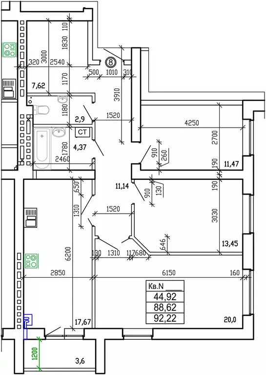Продаётся 3-к квартира, 92.22 м - Фото 1