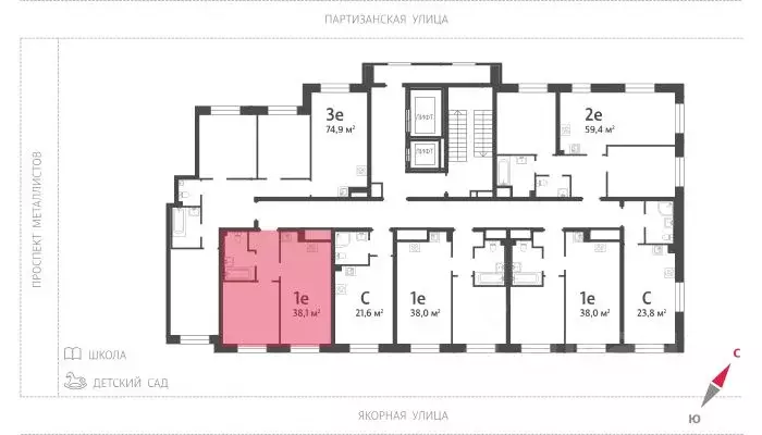 1-к кв. Санкт-Петербург Партизанская ул. (38.1 м) - Фото 1