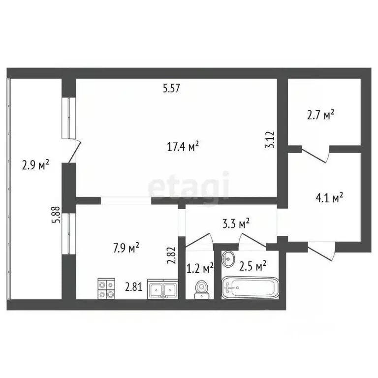 1-к кв. Вологодская область, Череповец Любецкая ул., 23 (39.1 м) - Фото 1