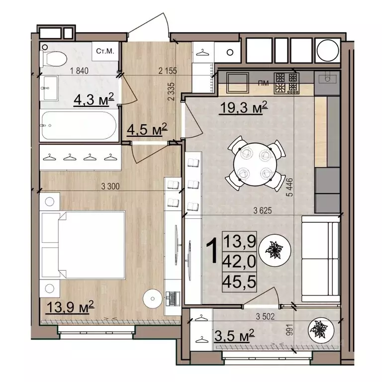 1-к кв. Рязанская область, Рязань Еврокласс жилой комплекс (45.5 м) - Фото 0