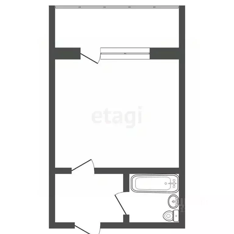 Студия Тюменская область, Тюмень ул. Мельникайте, 113 (17.1 м) - Фото 0