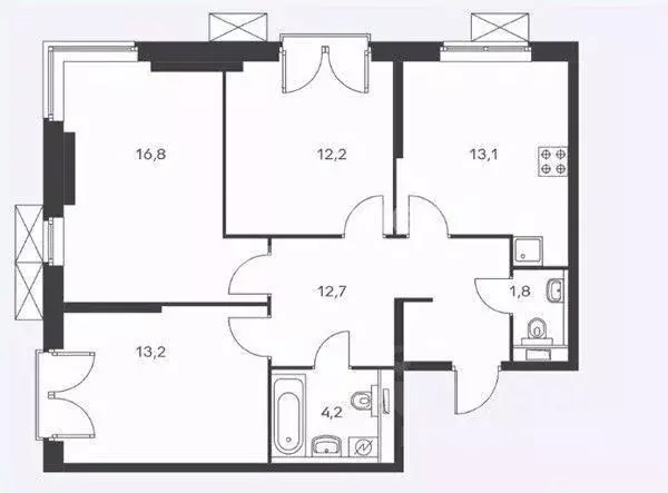3-к кв. Москва Волоколамское ш., 71/13к1 (74.0 м) - Фото 2
