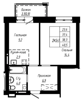 Продаётся 2-к квартира, 38.3 м - Фото 1