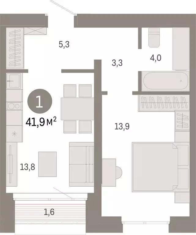 1-комнатная квартира: Екатеринбург, улица Советских Женщин (41.8 м) - Фото 0