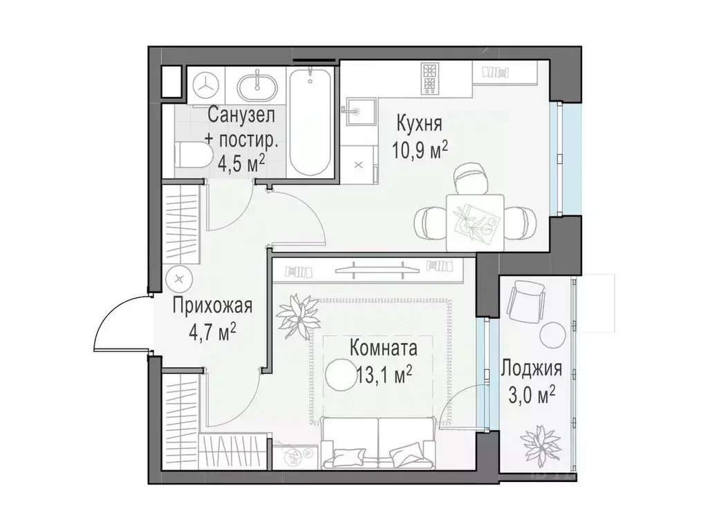 1-к кв. Московская область, Пушкино ул. Антона Ветчинова, 3к1 (34.94 ... - Фото 0
