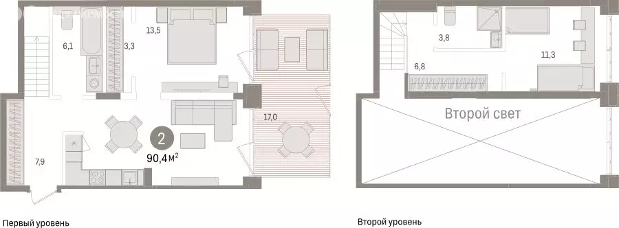 2-комнатная квартира: Тюмень, жилой комплекс Дом у Озера (90.35 м) - Фото 0