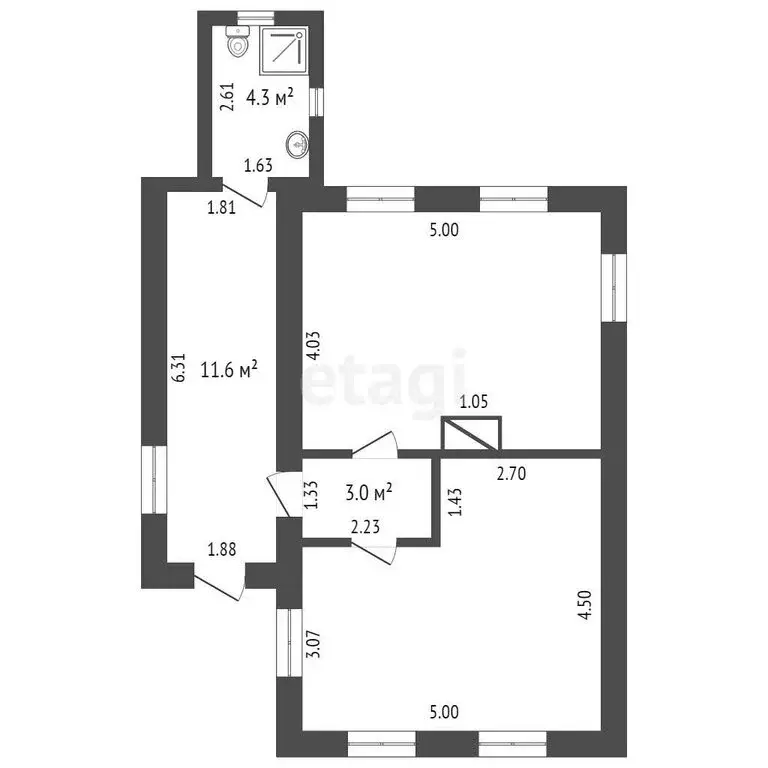 Дом в Кыштым, улица Белинского (68.3 м) - Фото 1