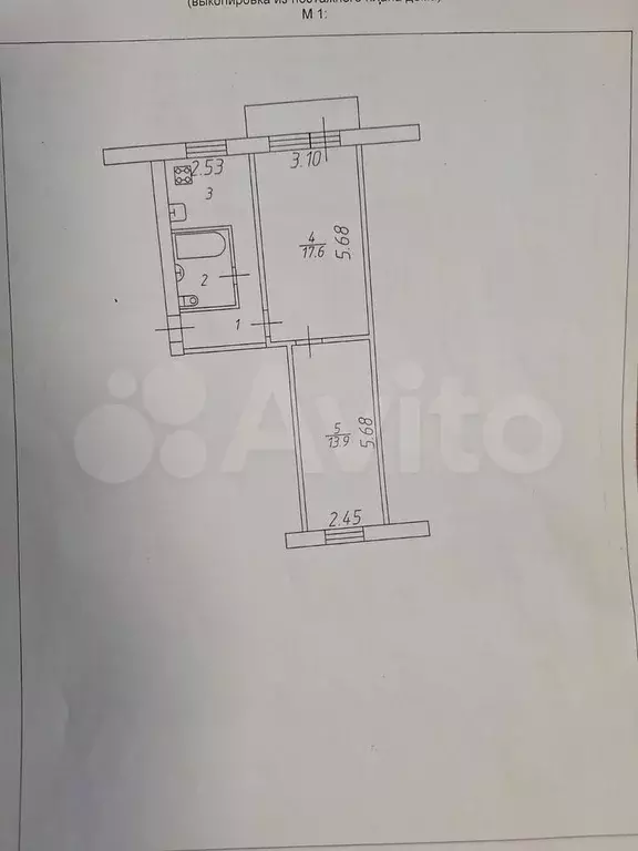 2-к. квартира, 46 м, 3/5 эт. - Фото 0
