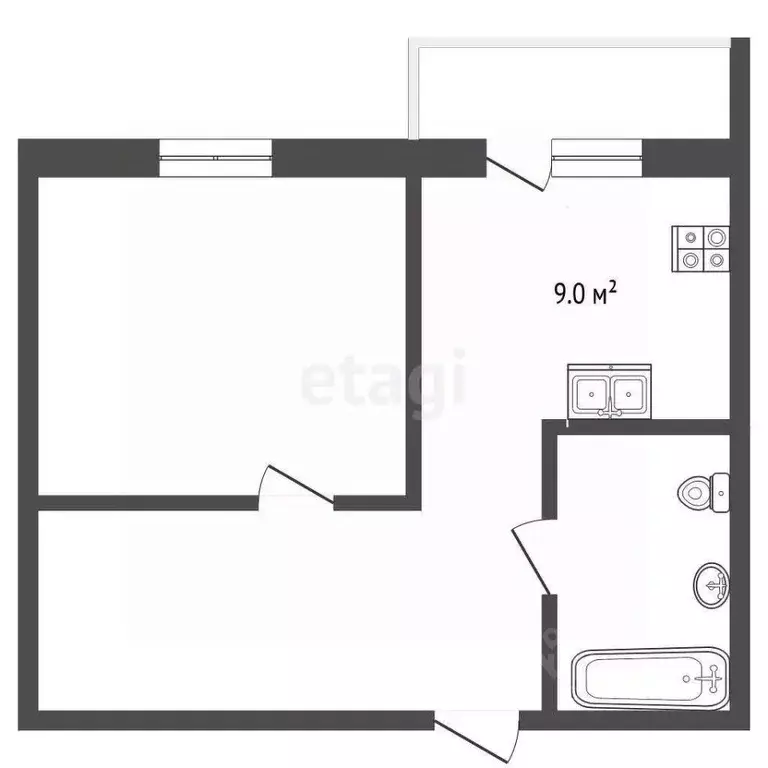 1-к кв. Тюменская область, Тюменский муниципальный округ, д. Патрушева ... - Фото 2
